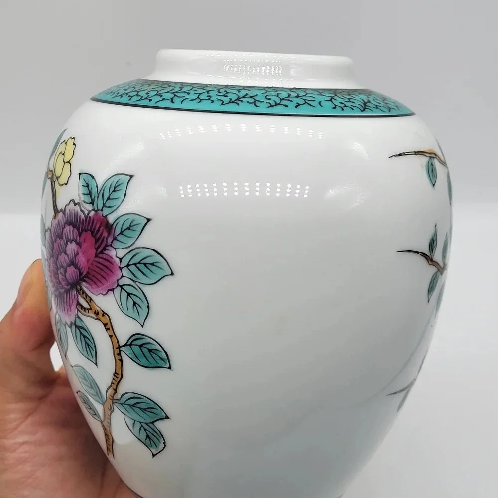 Vintage RARE ARDCO Multicolor Floral Ginger Jar From Japan Porcelain
